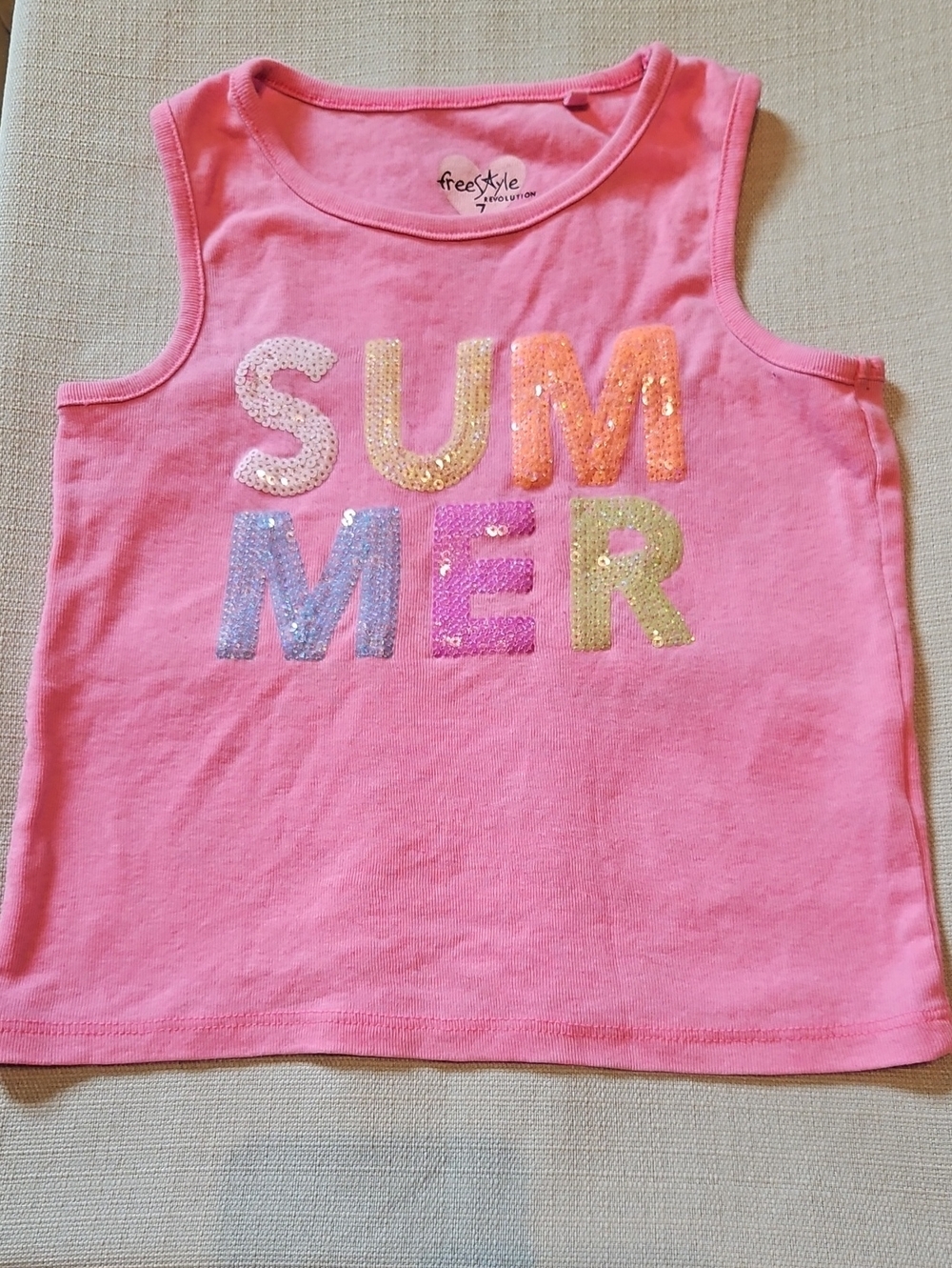 Freestyle Pink Sequin SUMMER Tank Top for Kids